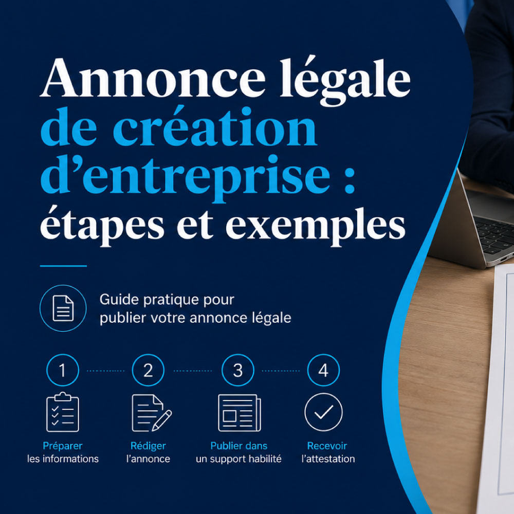 Annonce légale de création d’entreprise : étapes et exemples