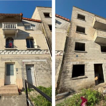 Un bâtiment d'habitation et un Immeuble en construction